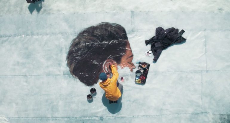 Arte en el hielo: murales en icebergs evidencian el cambio climático