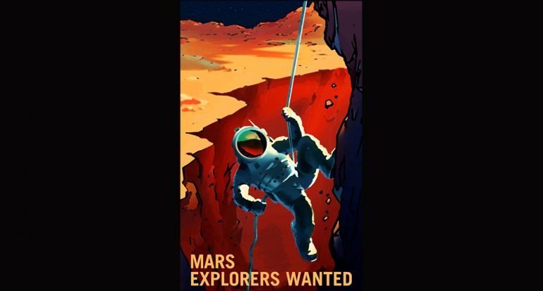 Carteles retro muestran la visión de la NASA sobre nuestro futuro en Marte