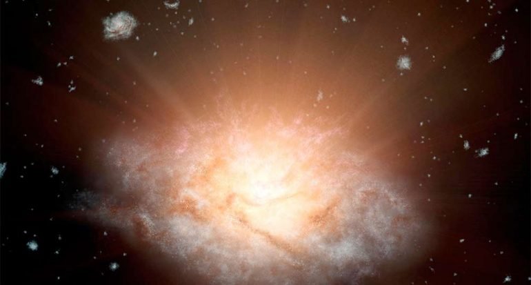 La galaxia más brillante tiene la luz de 300 billones de soles