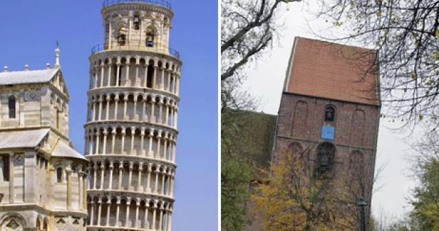 La iglesia inclinada derroca el récord de la Torre de Pisa