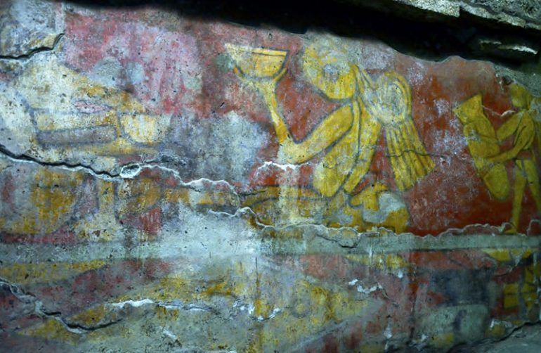 Muestran murales prehispánicos de Cholula