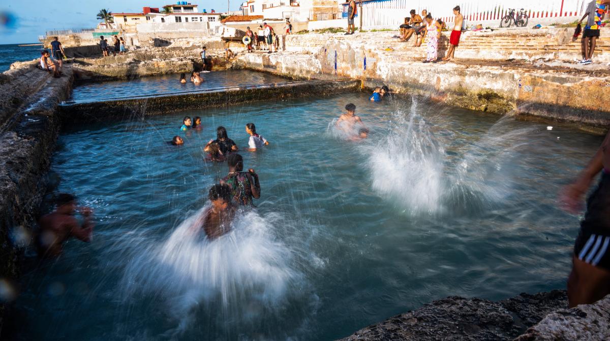 In Cuba, the pools are abandoned houses