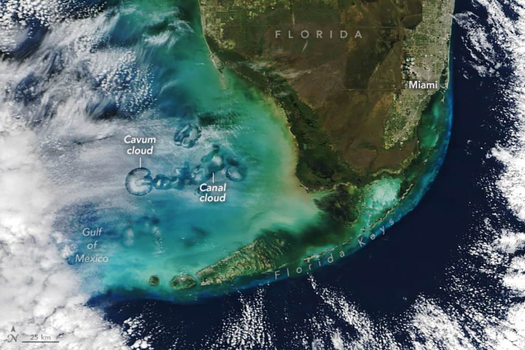 Nubes cavum en el Golfo de México